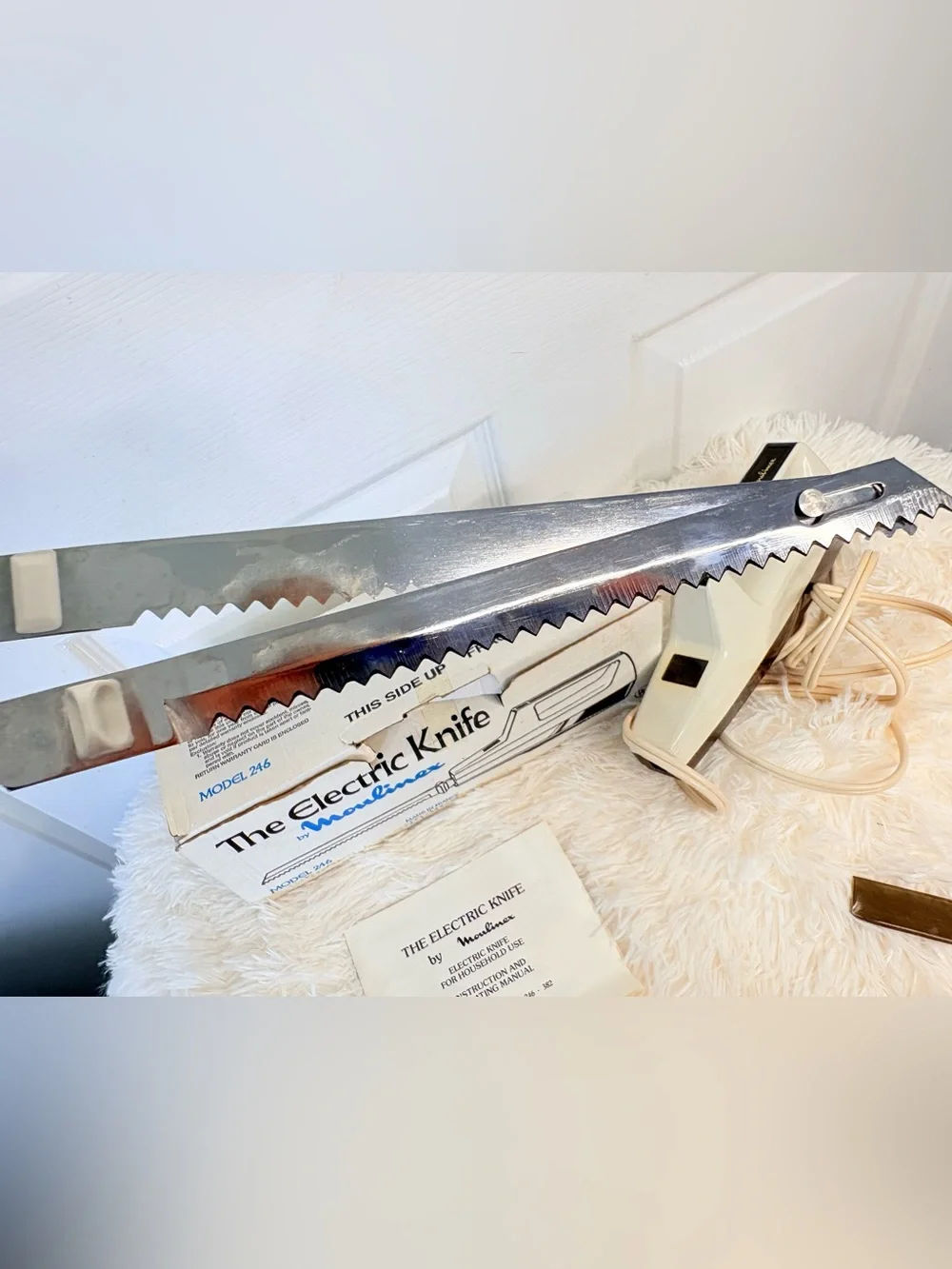 VINTAGE 60s 70s MOULINEX FRANCE ELECTRIC CARVING KNIFE~WORKS